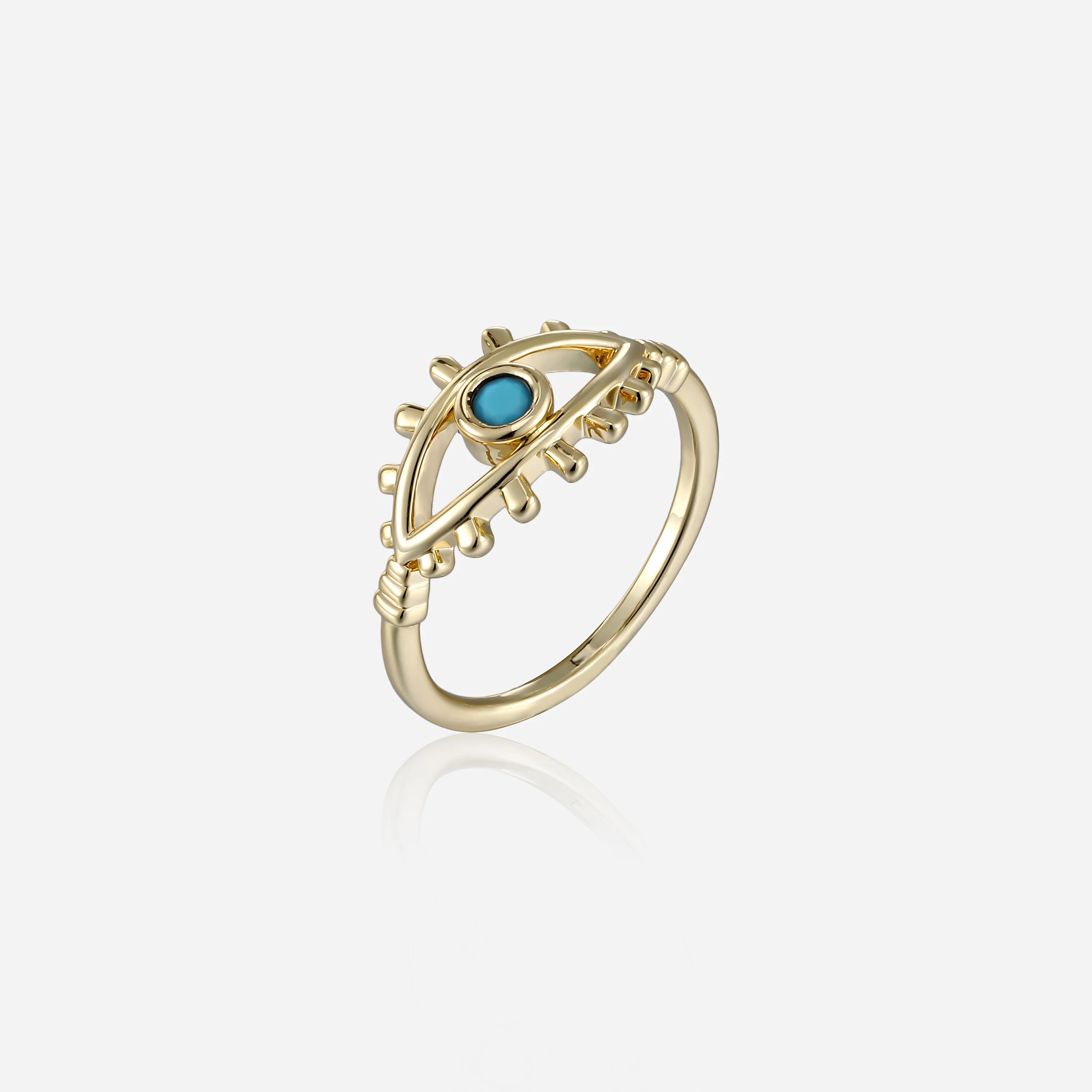 BWC Gold Evil Eye Ring | Victoria Emerson