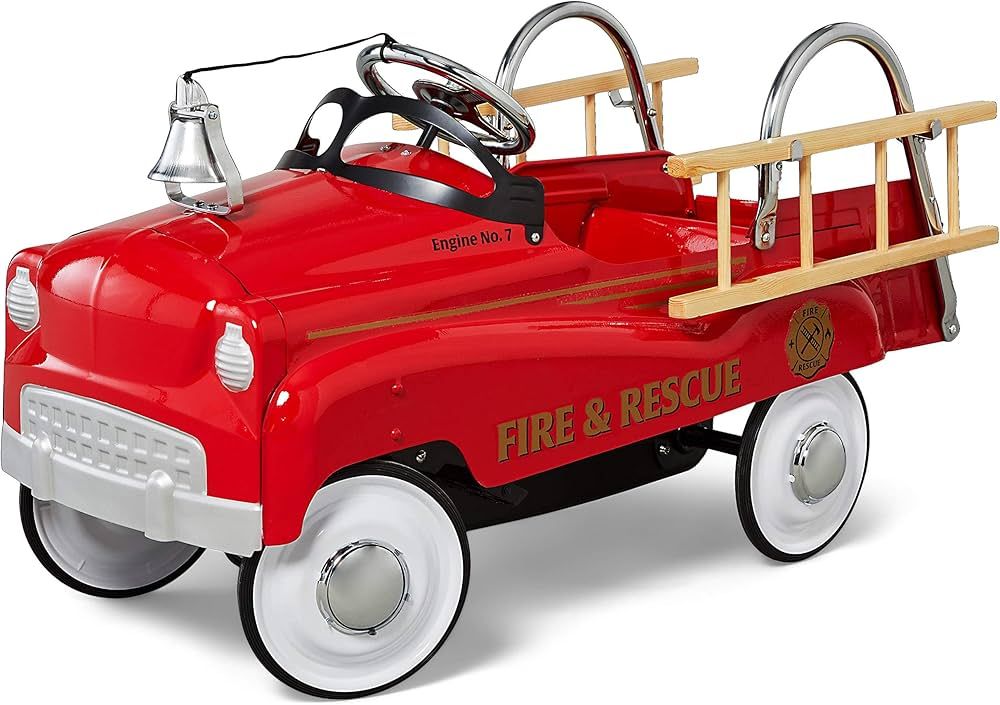 Kid Trax Toddler Classic Pedal Car, Kids 3-5 Years Old, Max Weight 59 lbs, Durable Steel, Fire Tr... | Amazon (US)