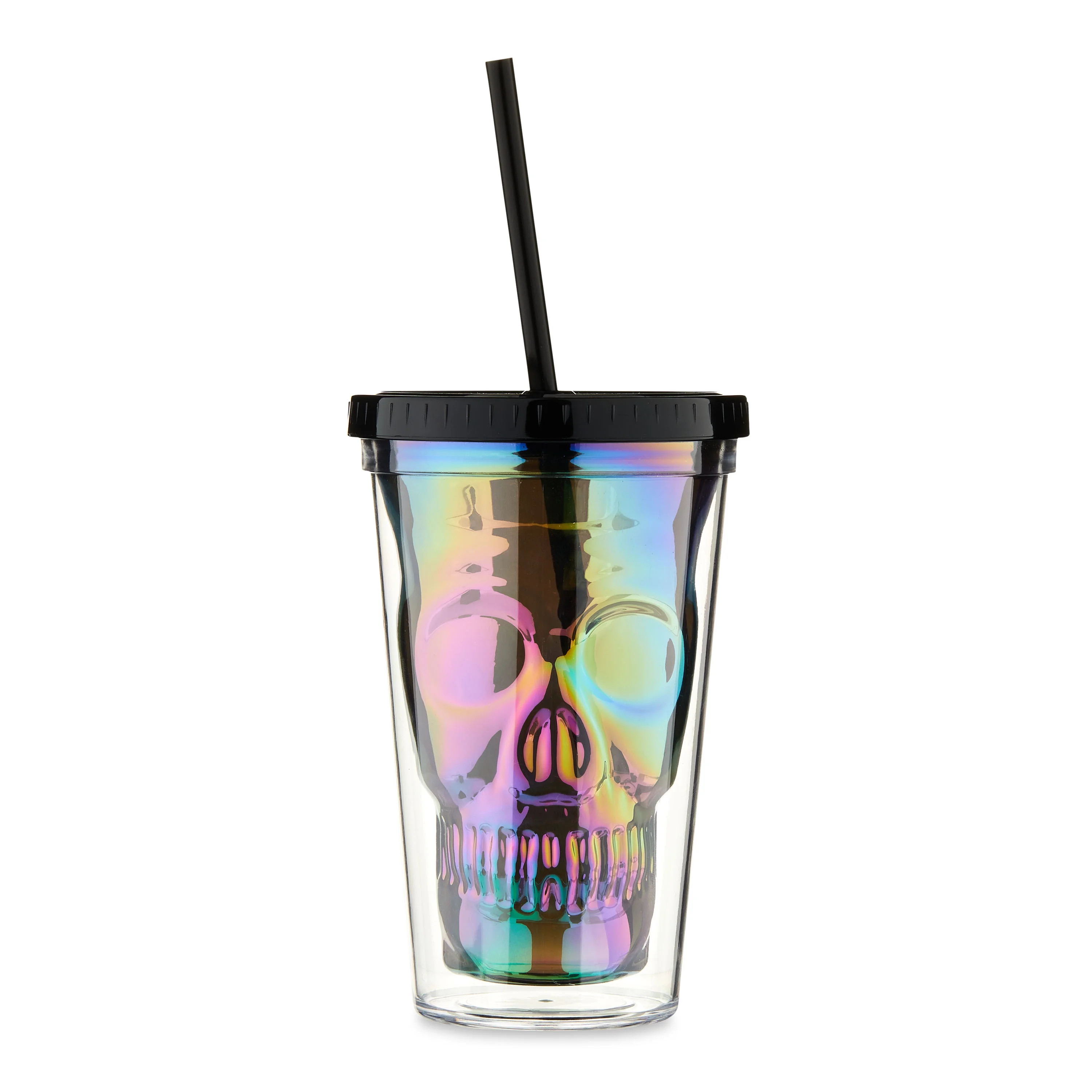 Halloween 16.3oz Black Iridescent Skull Tumbler, Partyware,Way to Celebrate | Walmart (US)
