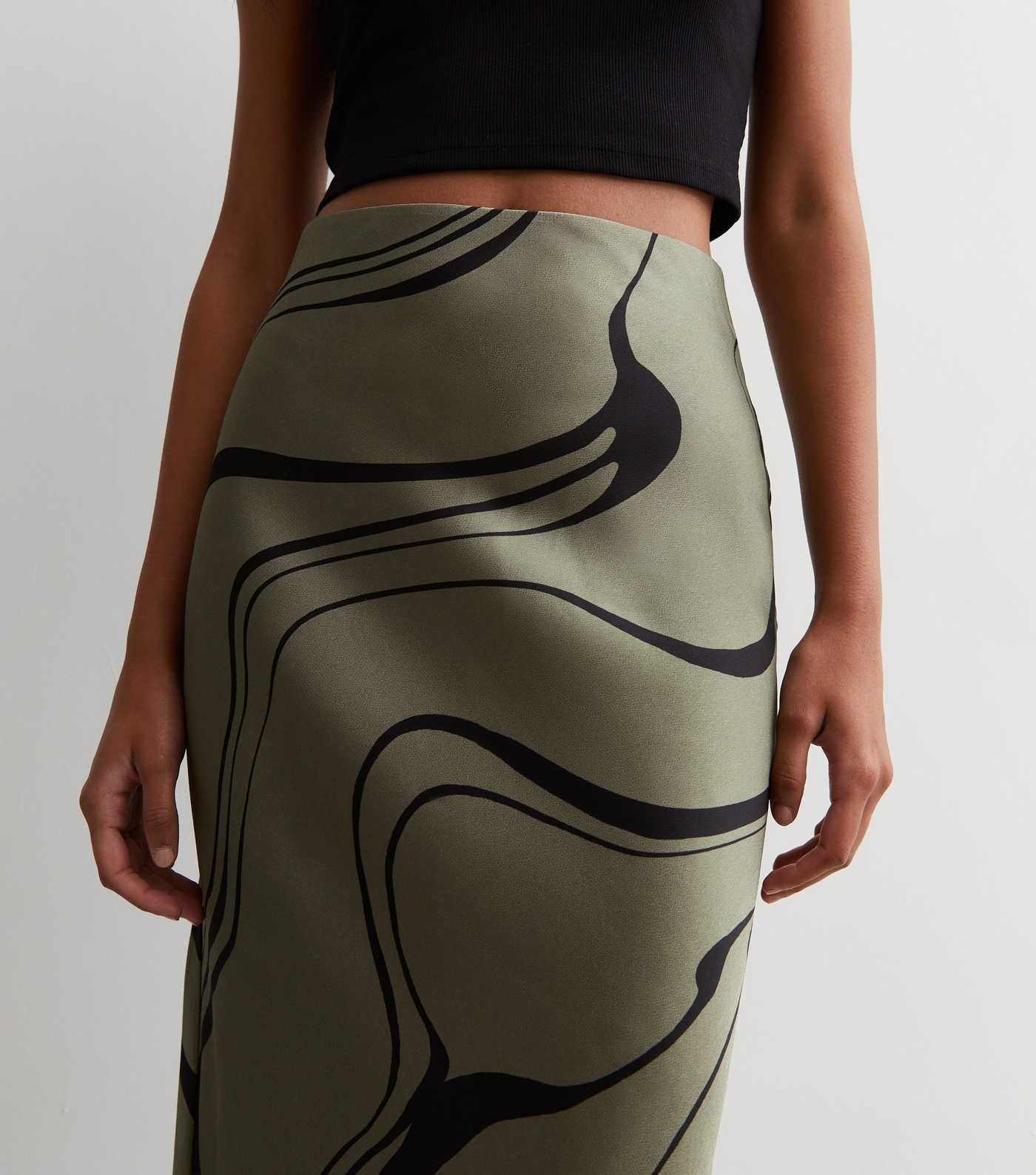 Khaki Swirl Satin Midaxi Skirt
						
						Add to Saved Items
						Remove from Saved Items | New Look (UK)