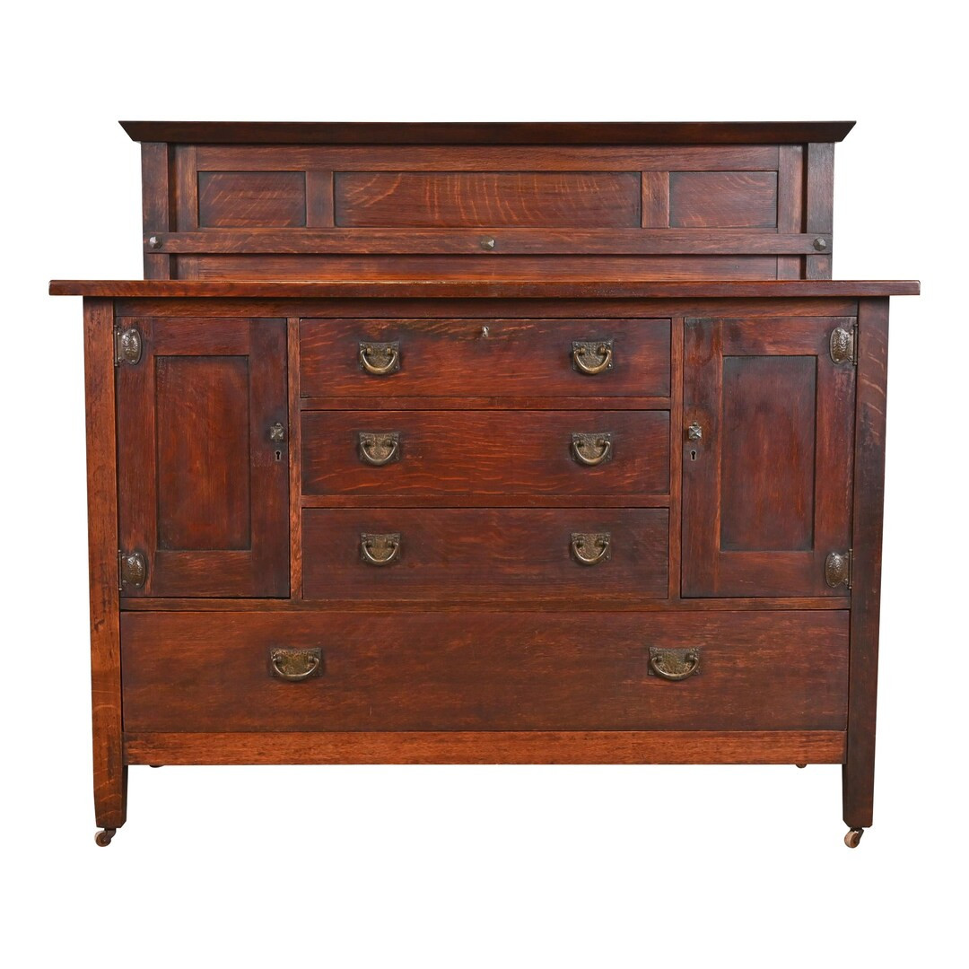 Stickley Brothers Antique Mission Oak Arts & Crafts Sideboard - Etsy | Etsy (US)