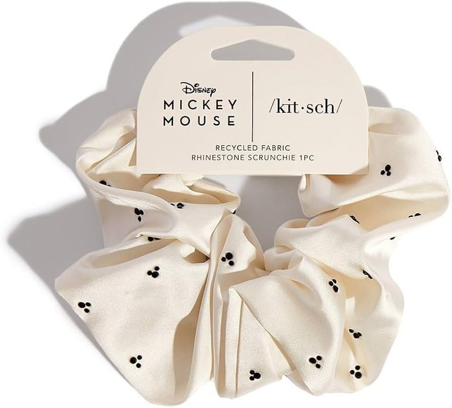 Mickey/ Minnie x Kitsch Fabric Rhinestone Scrunchie, Scrunchies for Women, Jumbo Hair Tie for Thi... | Amazon (US)