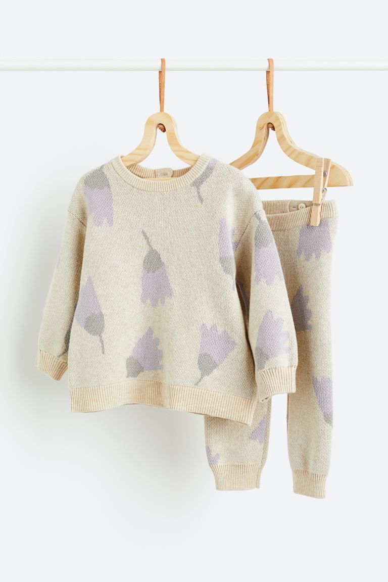 2-piece Jacquard-knit Cotton Set | H&M (US)