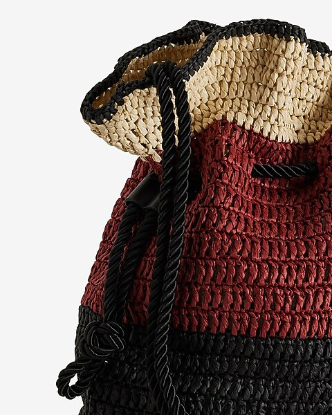 Woven Straw Drawstring Bag | Express