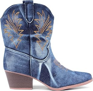 Bandkos Cowboy Boots for Women Ankle Cowgirl Booties Wide Mid Calf Pointed Toe Western Boots Shor... | Amazon (US)
