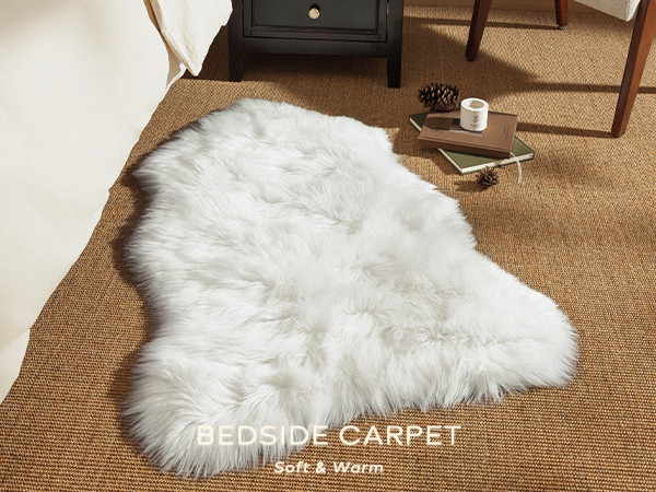 Ashler Faux Fur Rug, White Small Area Rugs, Fluffy Sheepskin Fur Rug, Ultra Soft 2x3 Ft Rugs, Mac... | Amazon (US)
