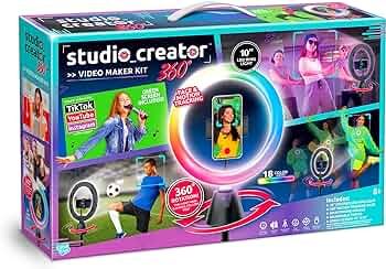 Studio Creator 360 Video Maker Kit, Green Screen and Tripod, Face and Motion Tracker, 10" Light R... | Amazon (US)