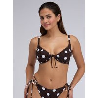 Boux Avenue Ibiza polka dot plunge bikini top - Chocolate - 34DD | Boux Avenue (UK)