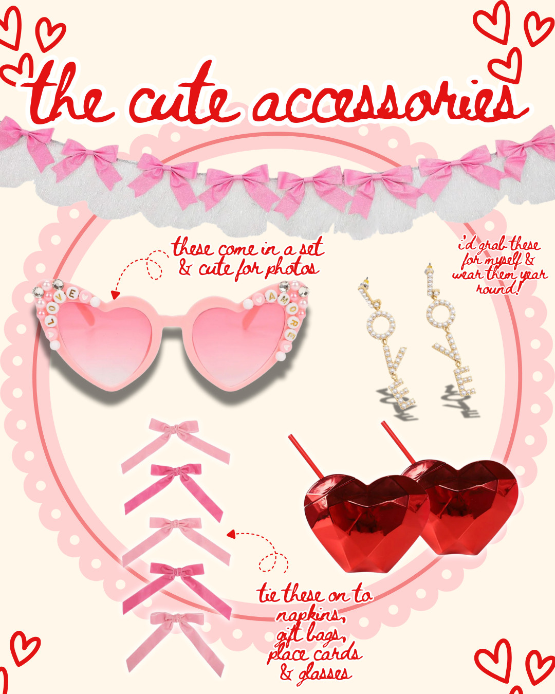 Accessorize ALWAYS! This is the perfect. month of being a little "extra" and hearts work all year long. So even if. you don't plan to host- grab these to gift and enjoy! 

 #LTKValentine #LTKSeasonal #LTKSaleAlert