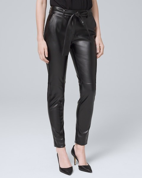 Vegan Leather Tapered Ankle Pants | White House Black Market