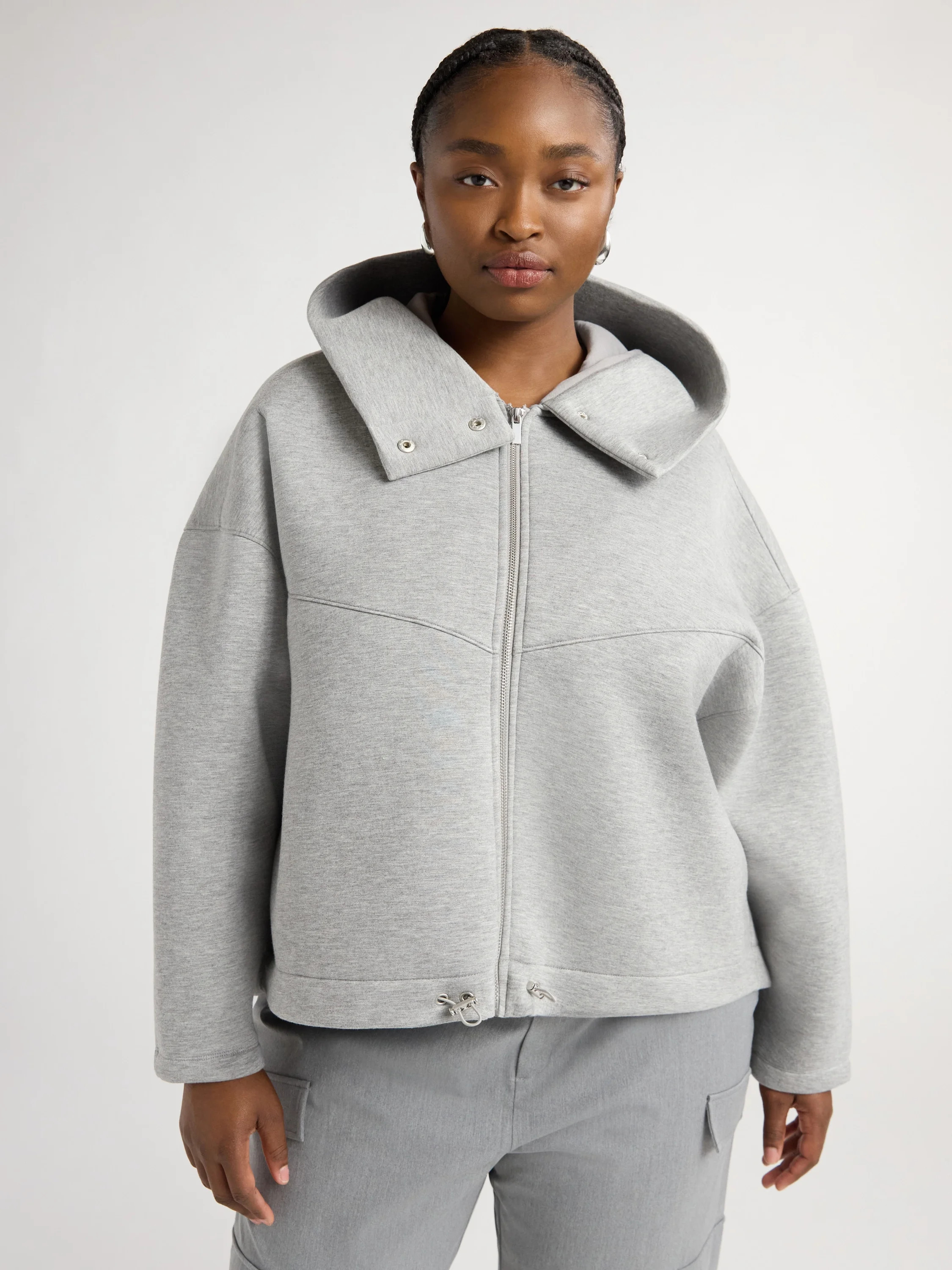 Scoop Women’s and Women's Plus Scuba Knit Hooded Jacket, Sizes XS-4X | Walmart (US)