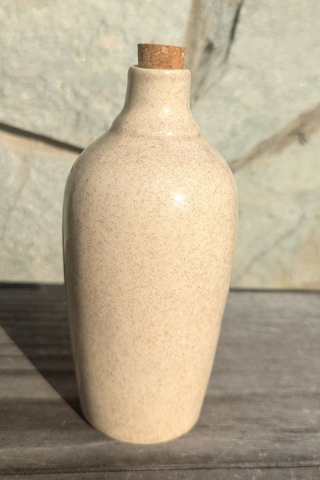 Handmade Vanilla Bean Pottery Oil Cruet with Cork | Etsy (US)