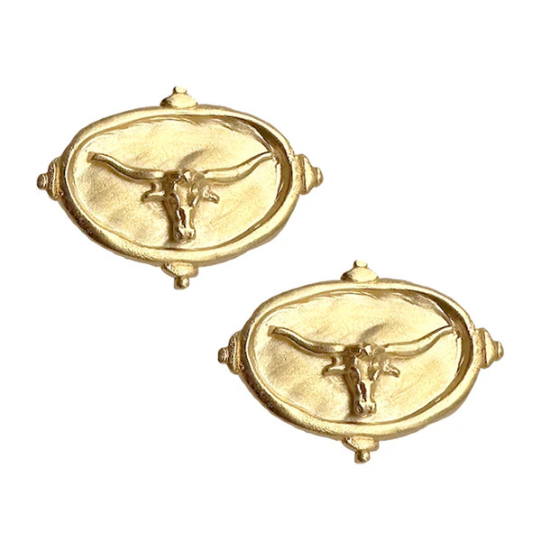 Longhorn Intaglio Studs | Susan Shaw