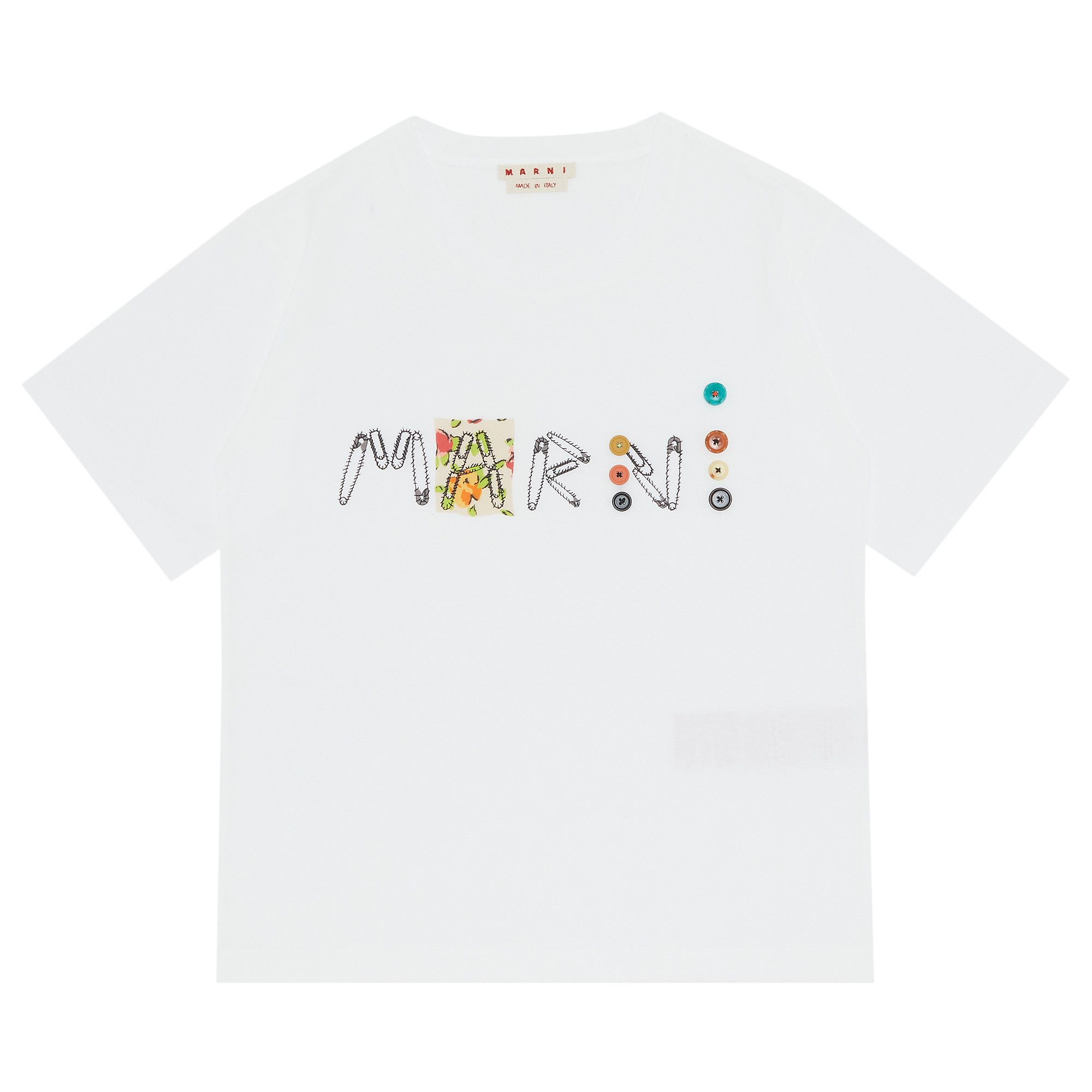 Marni Logo T-Shirt 'Lily White' | GOAT