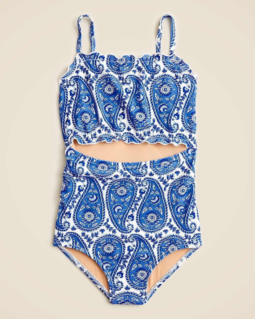Girls' lettuce-edge cutout one-piece swimsuit | J. Crew US