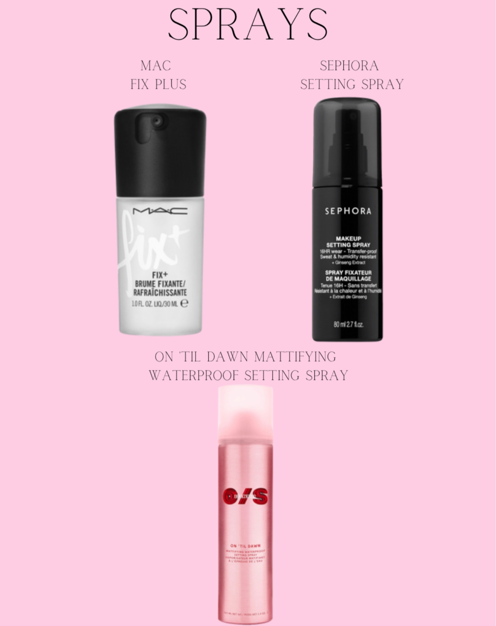 These makeup setting sprays will keep that bridal makeup right where it needs it to be for hours! 

Sephora // one size // MAC 

#LTKwedding #LTKbeauty #LTKFind