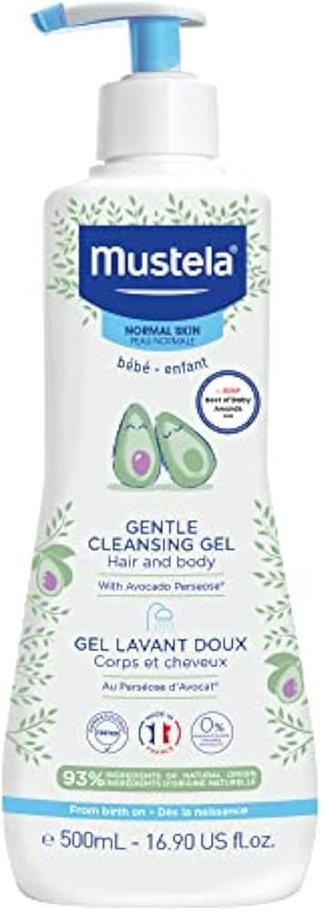 Mustela Baby Gentle Cleansing Gel - Baby Hair & Body Wash - with Natural Avocado fortified with V... | Amazon (US)