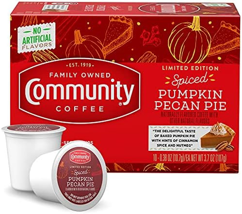 Community Coffee Spiced Pumpkin Pecan Pie Flavored 10 Count Coffee Pods, Medium Roast Compatible ... | Amazon (US)