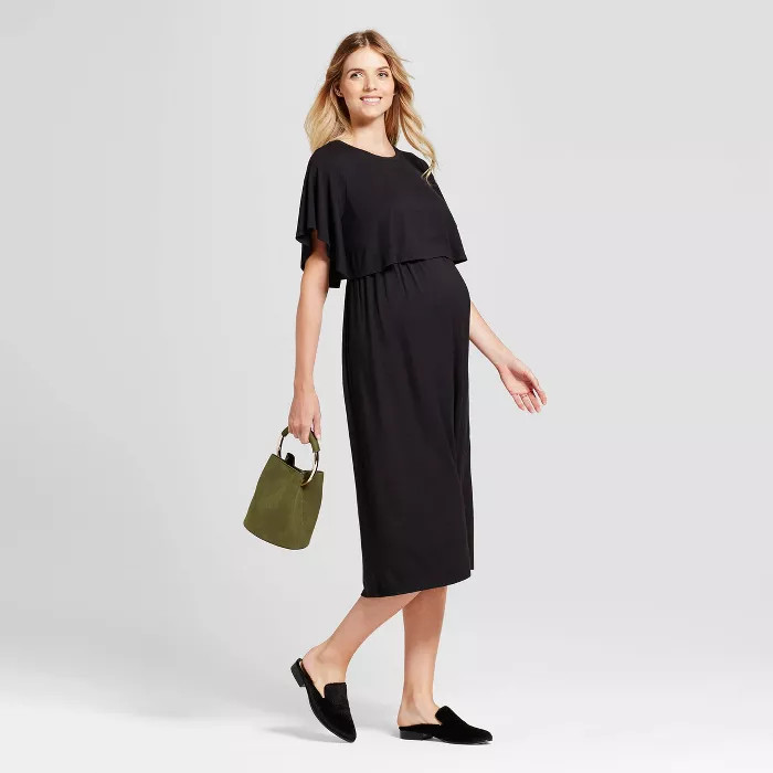 Short Sleeve Nursing Maternity Dress - Isabel Maternity by Ingrid & Isabel™ Black | Target