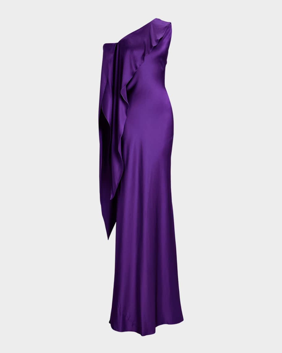 Ralph Lauren Collection Lizzie Stretch Charmeuse Evening Dress | Neiman Marcus