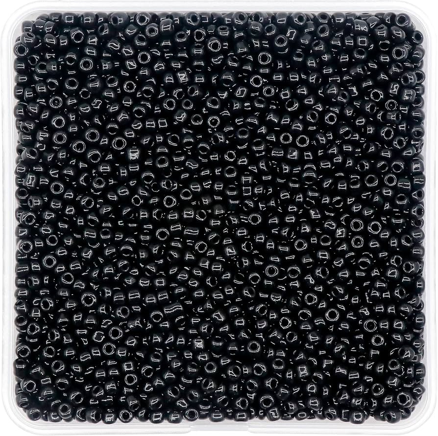 3mm Glass Seed Seed Beads Opaque Black About 5000pcs/150Grams 8/0 Small Craft Beads for DIY Brace... | Amazon (US)