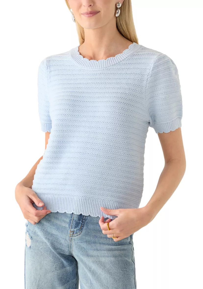 Women's Crew Neck Scallop Trim Sweater | Belk