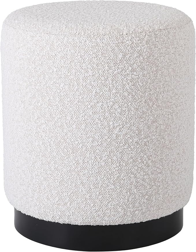 BIRDROCK HOME Round Boucle Ottoman Foot Stool | Soft Compact Padded Vanity Stool | Great for The ... | Amazon (US)