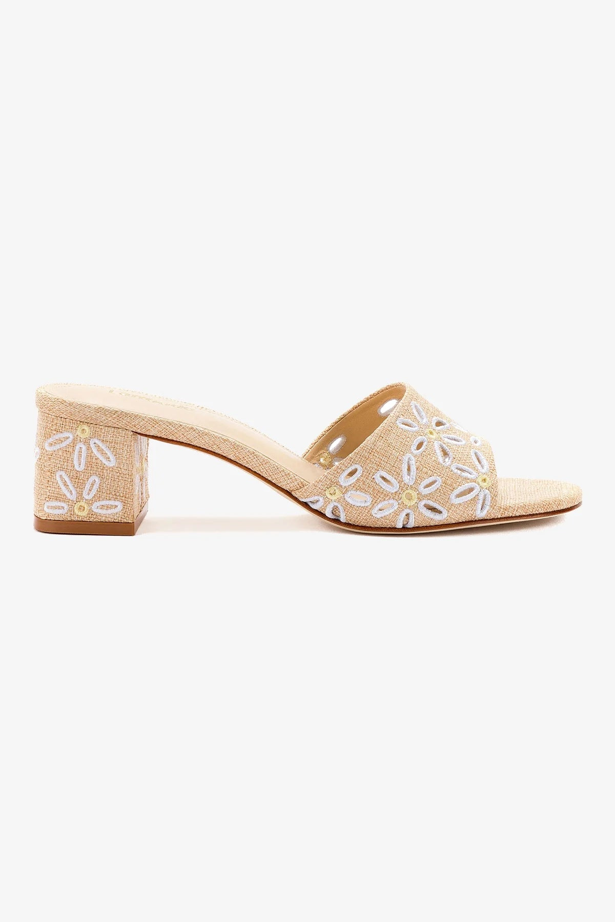 Brigitte Mule In Beige Raffia | Larroude