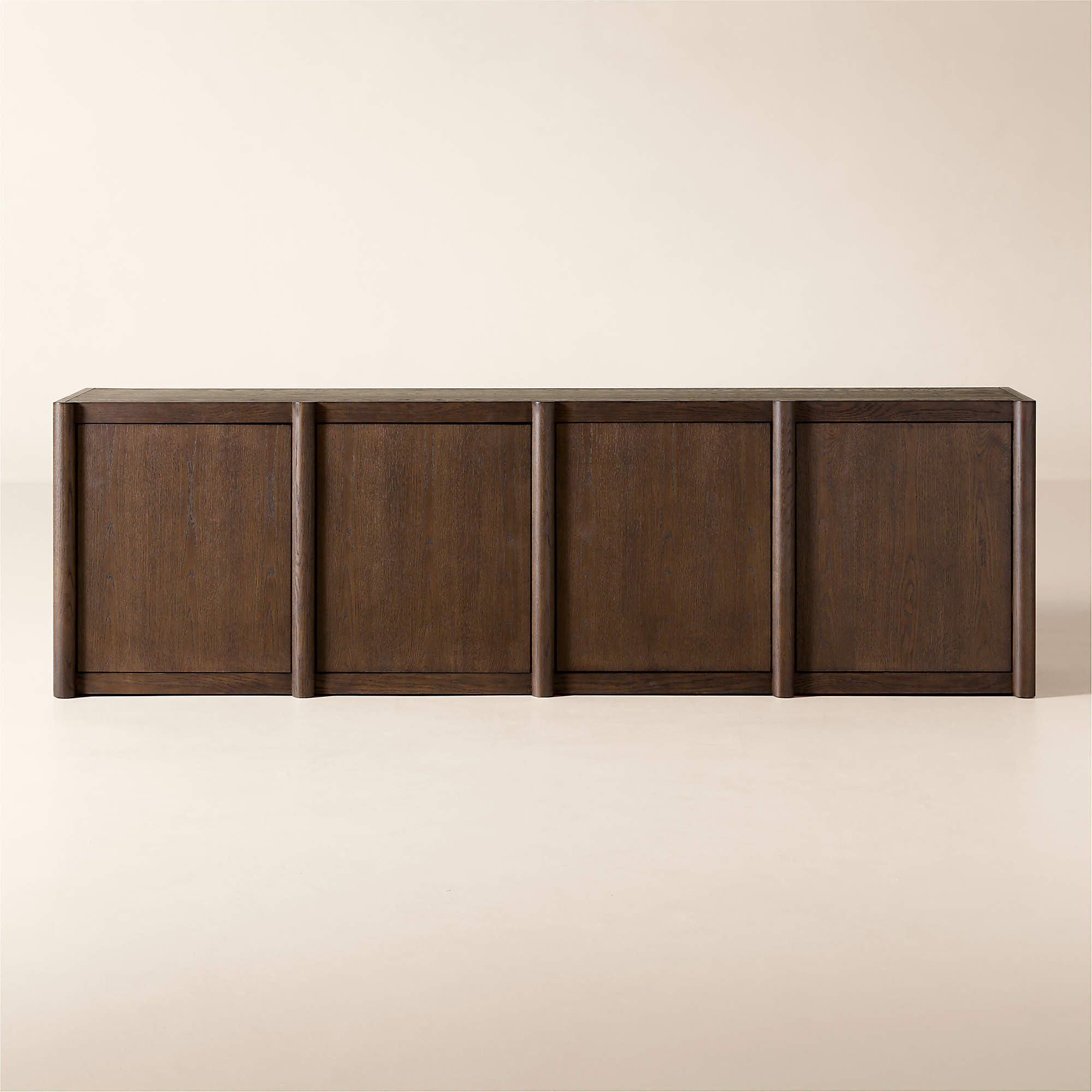 Macron 90" Dark Brown Oak Media Console + Reviews | CB2 | CB2