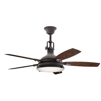 Kichler  Hatteras Bay 52-in Weathered Zinc LED Indoor Downrod or Flush Mount Ceiling Fan with Li... | Lowe's
