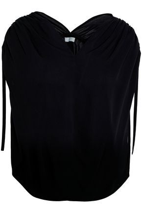 Ruched stretch-silk top | The Outnet (APAC)