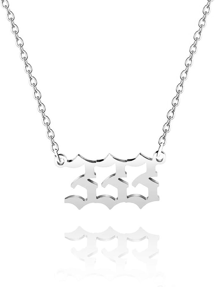 SUMMER LOVE Stainless Steel Jewelry Angel Number Necklace for Women 111 222 333 444 555 666 777 8... | Amazon (US)
