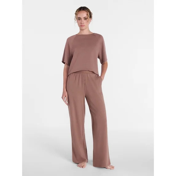 Joyspun Women’s Cotton Blend Sleep Lounge Pants, Sizes S-3X | Walmart (US)