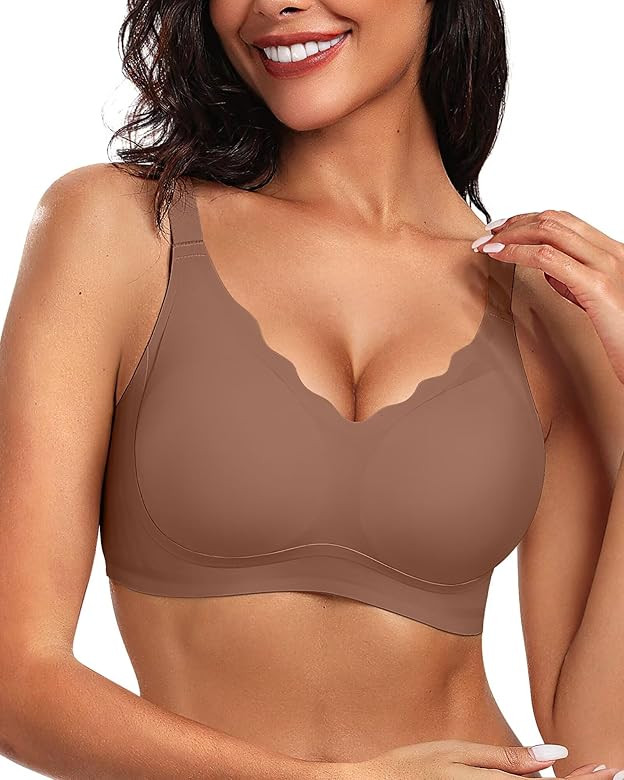 Vertvie Women's Seamless Bras No Underwire Scalloped Push Up Bras Soft Wireless Comfort Bralettes... | Amazon (US)