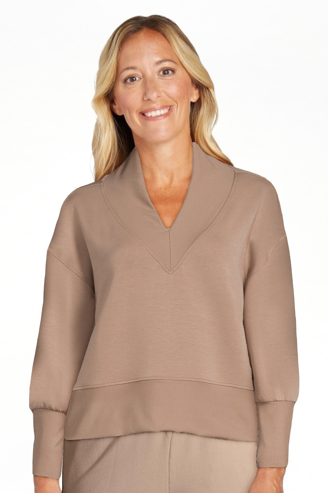 Scoop Women's Scuba Knit V-Neck Sweatshirt, Sizes XS-XXL | Walmart (US)