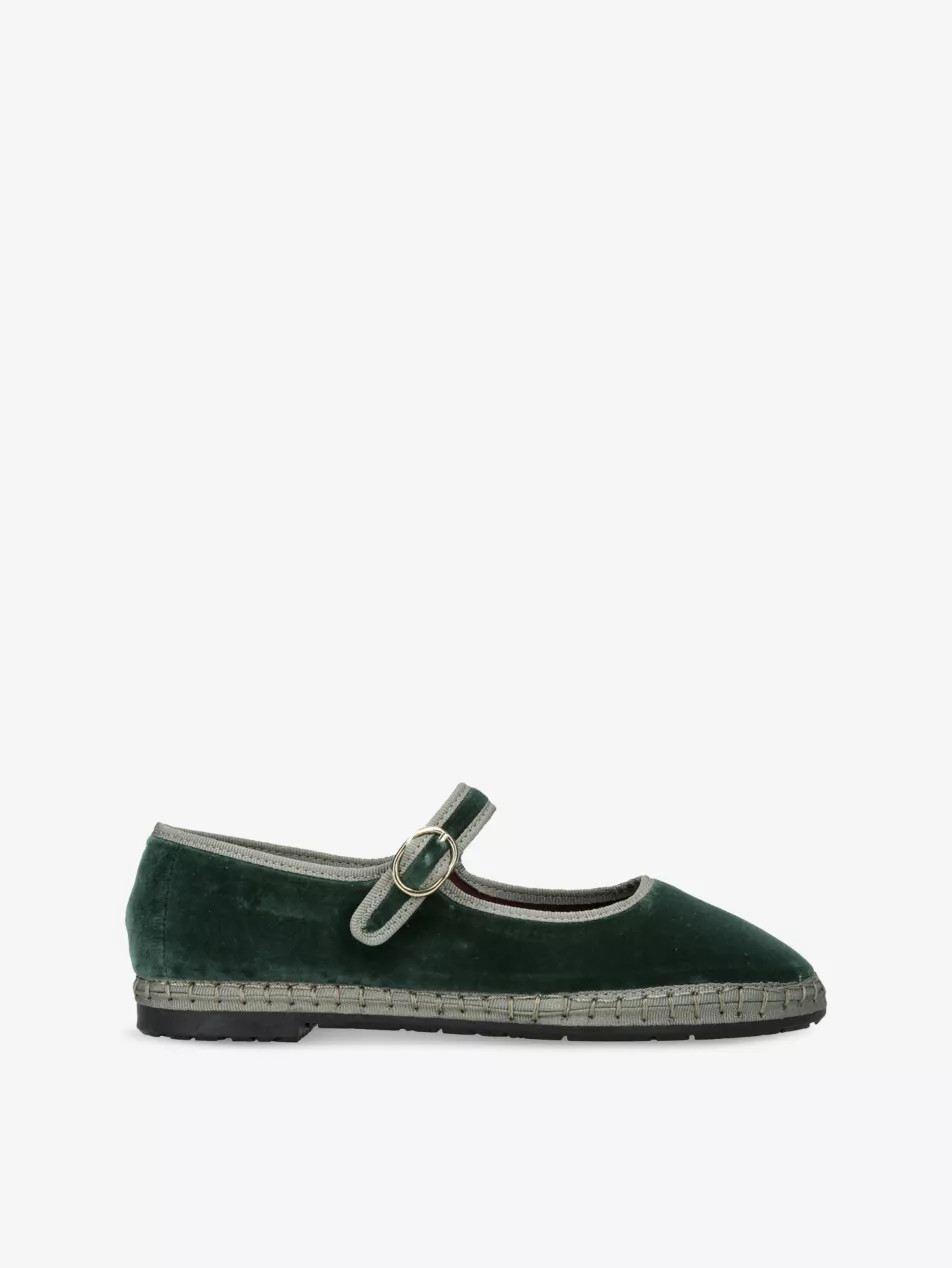 Jay Velvet Mary Jane Flats | Selfridges