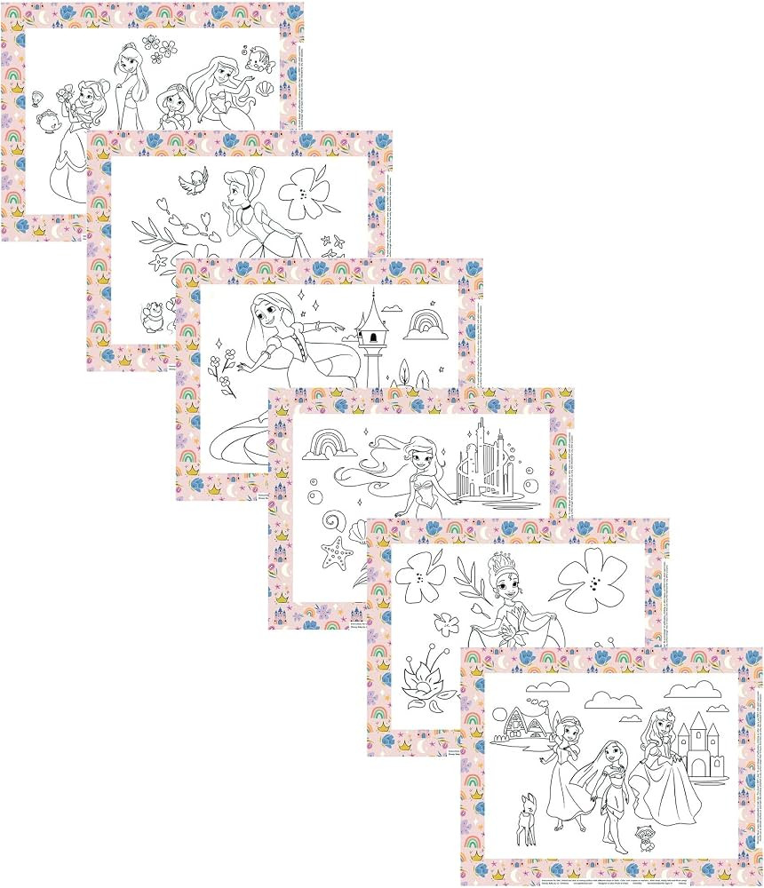 Disney Baby by J.L. Childress ColorMe Disposable Placemats, 24 Pack - Stick on Disposable Placema... | Amazon (US)