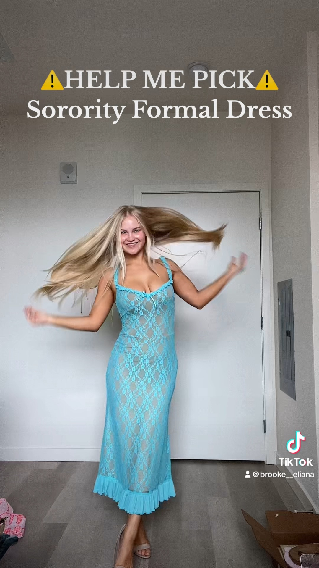 Not see-through! BRIGHT teal lace with tan dress underneath! Super stretchy. 🩵🩵🩵 Size: S From Tiger Mist! - it won’t let me link here for some reason, but so many of you asked where from! 🫶🏼

#LTKSeasonal #LTKVideo #LTKstyletip