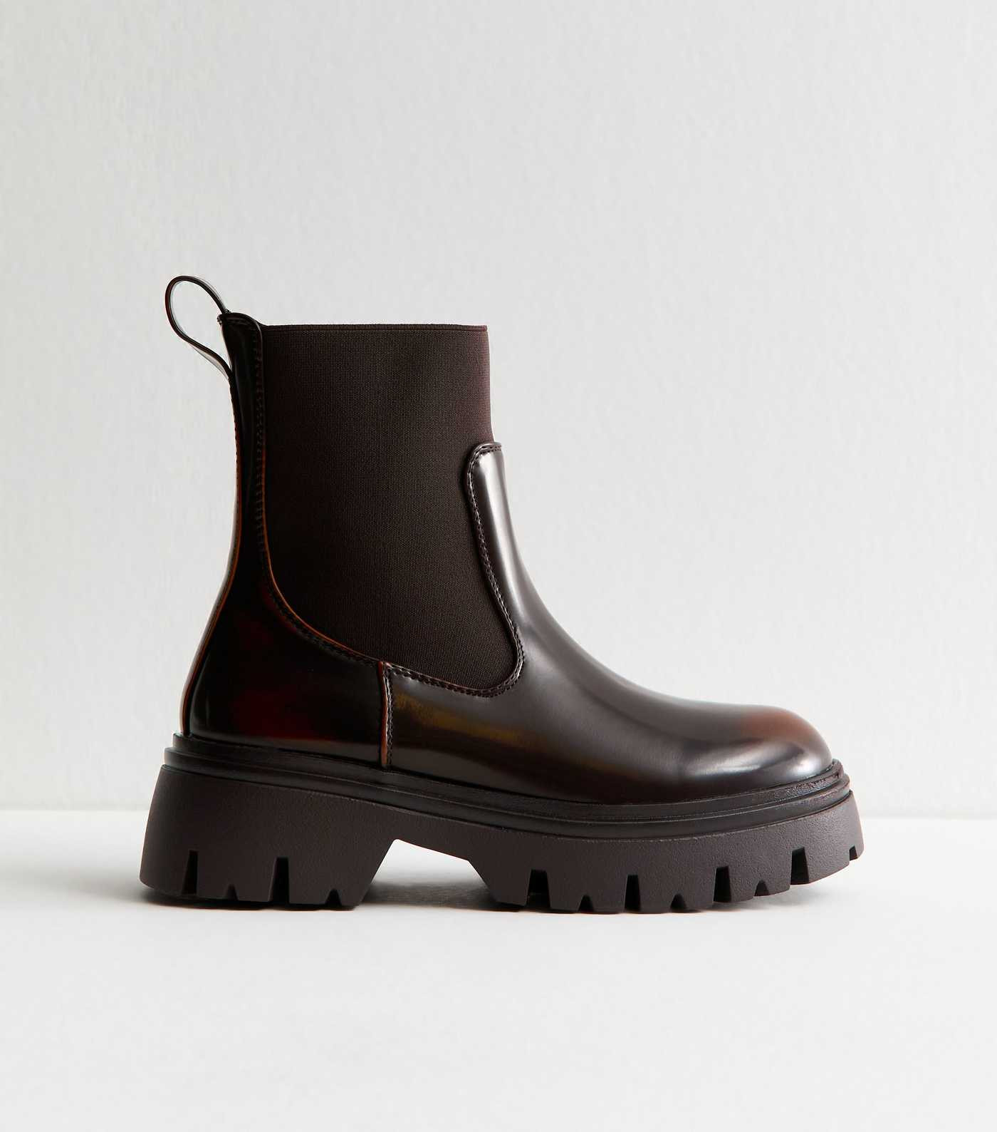 Brown Faux Leather Chunky Sole Chelsea Boots | New Look | New Look (UK)