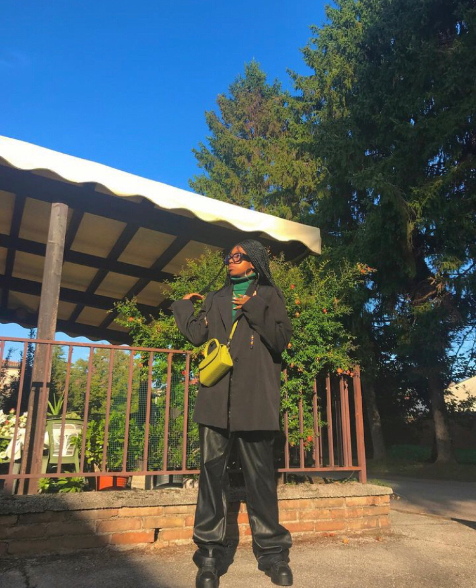 Black fit, blazer, blazer fit, leather pants , ltkbuy, green bag, shein glasses , black blazer , spring fit , puma sneakers 

#LTKunder50 #LTKfit