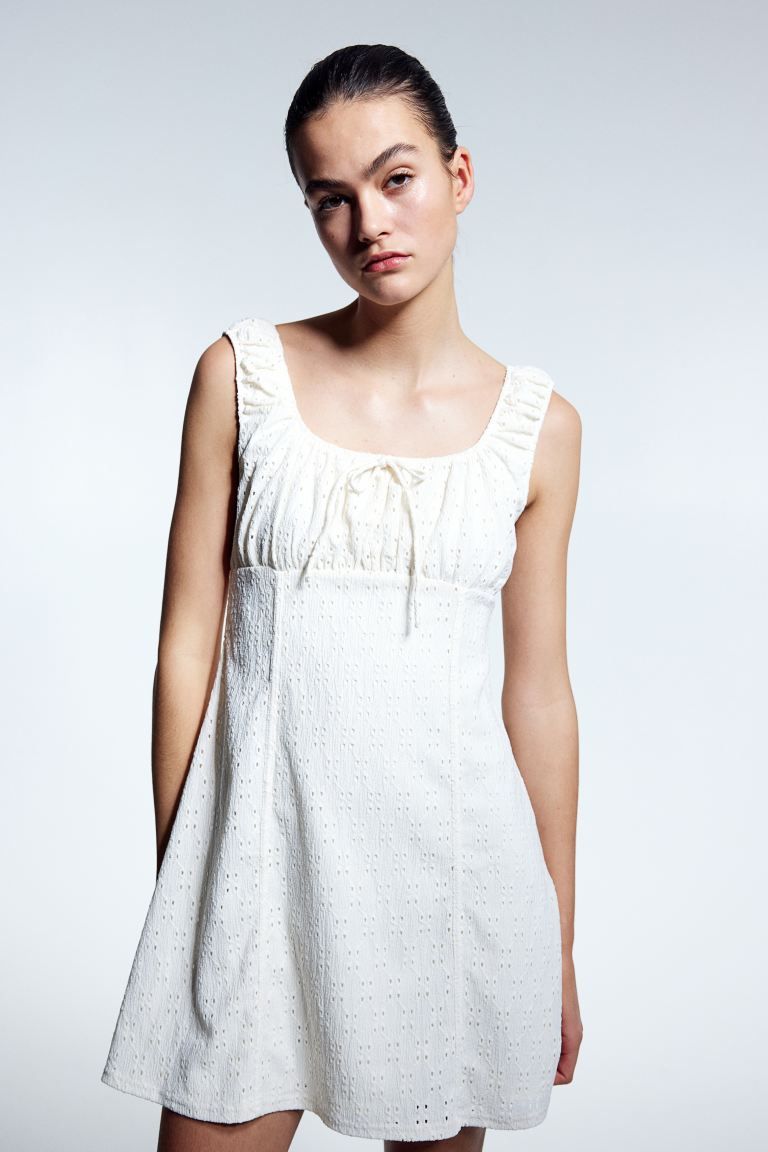 Corset-inspired Jersey Mini Dress - Cream - Ladies | H&M US | H&M (US + CA)