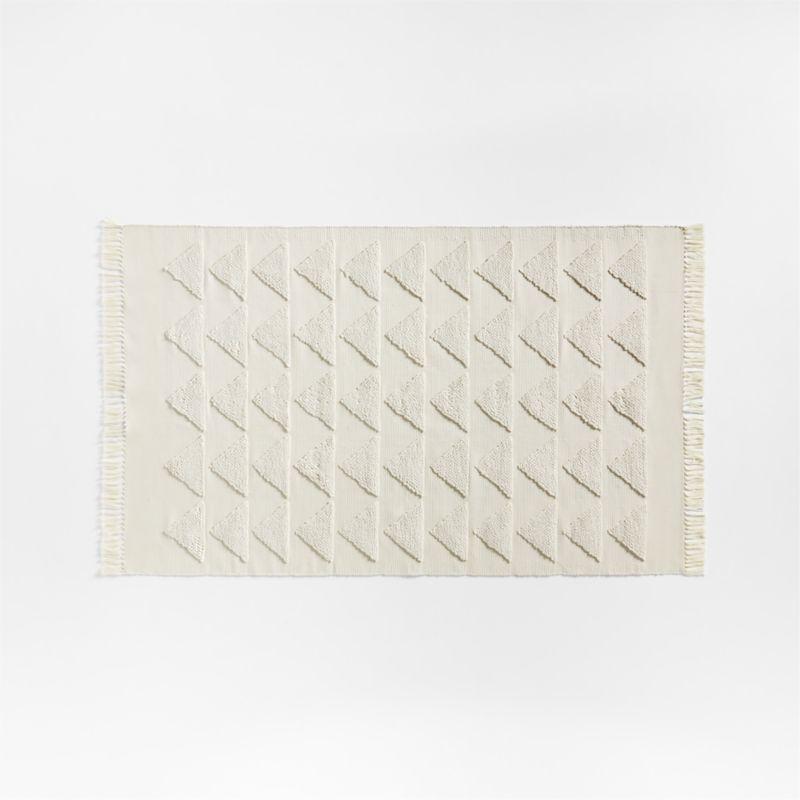 Ludic Kids Handwoven Ivory Textured Kids Performance Rug with Fringe 5x8 + Reviews | Crate & Kids | Crate & Barrel