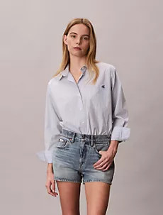 Cotton Poplin Stripe Relaxed Button-Down Shirt | Calvin Klein | Calvin Klein (US)