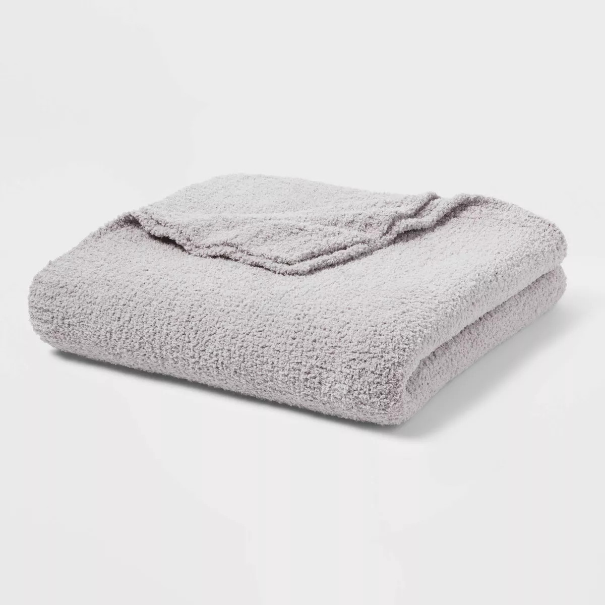 King Cozy Chenille Bed Blanket Gray - Threshold™: Midweight, Knitted, Machine Washable, For All... | Target