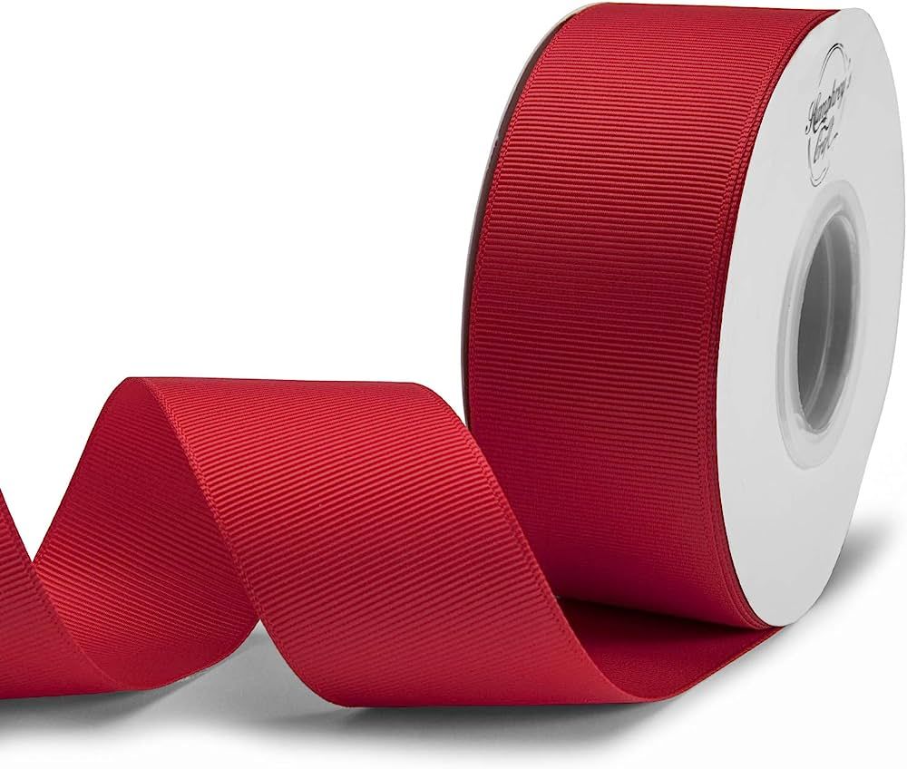 Humphrey's Craft 1-1/2 Inch Red Grosgrain Ribbon - 25 Yards for Wreath Crafts DIY Gift Wrapping M... | Amazon (US)