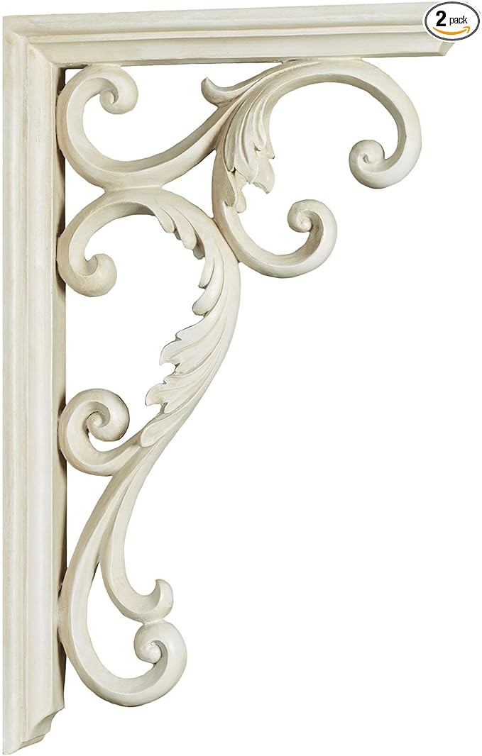 Touch of Class Giella Antique White Corbel Victorian Style Bracket Pair - Resin - Horizontal, Ver... | Amazon (US)