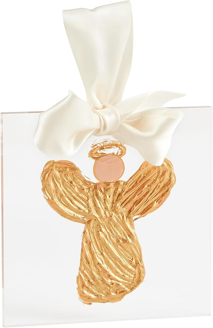 Mud Pie Gold Acrylic Ornament, Angel, 4" x 4" | Amazon (US)