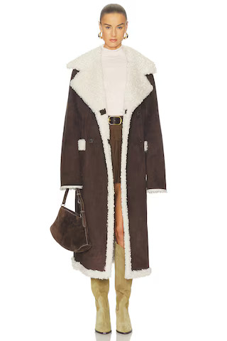 Tularosa Lydia Reversible Coat in Dark Brown & Cream from Revolve.com | Revolve Clothing (Global)