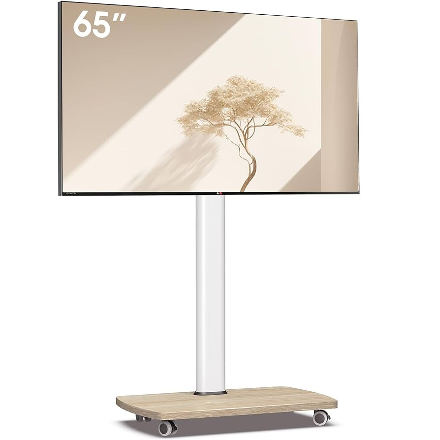 Rolling TV Stand for 32 37 43 50 55 60 65 Inch TVs, Portable Mobile TV Stand on Wheels, 8-Level H... | Amazon (US)