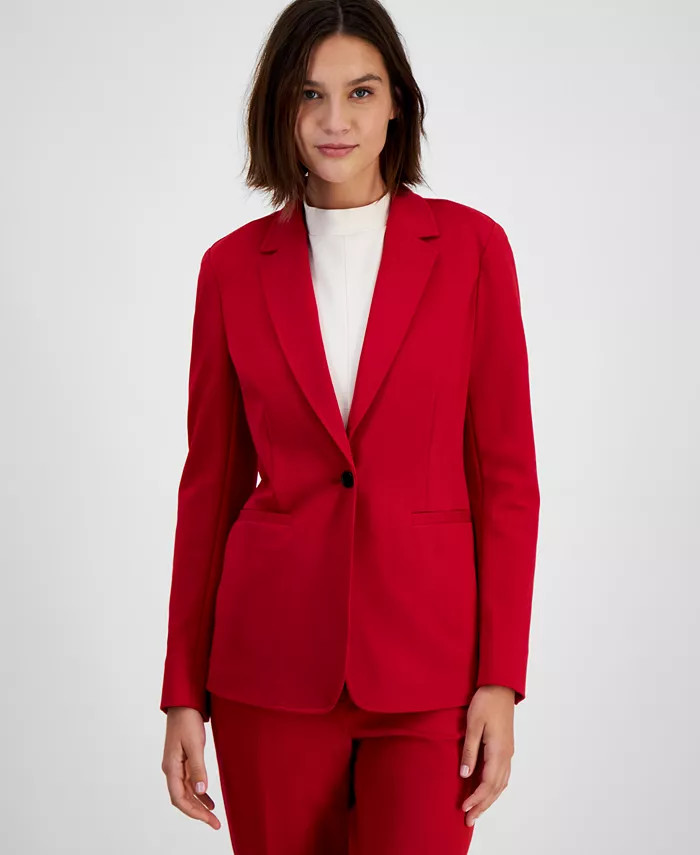 Women's Compression Single-Button Blazer, Created for Macy's | Macys (US)